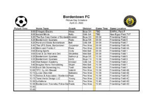 Photo Schedule Spring 2022-2